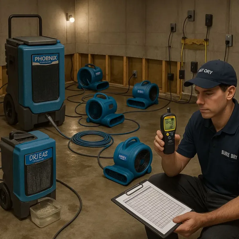 Structural Drying and Dehumidification process in Edgard, LA